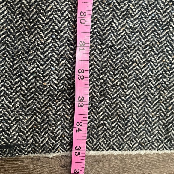 [14/16]Talbots Black White Tweed Wool Silk Blend Midi Pencil Skirt Back Slit - Picture 7 of 8